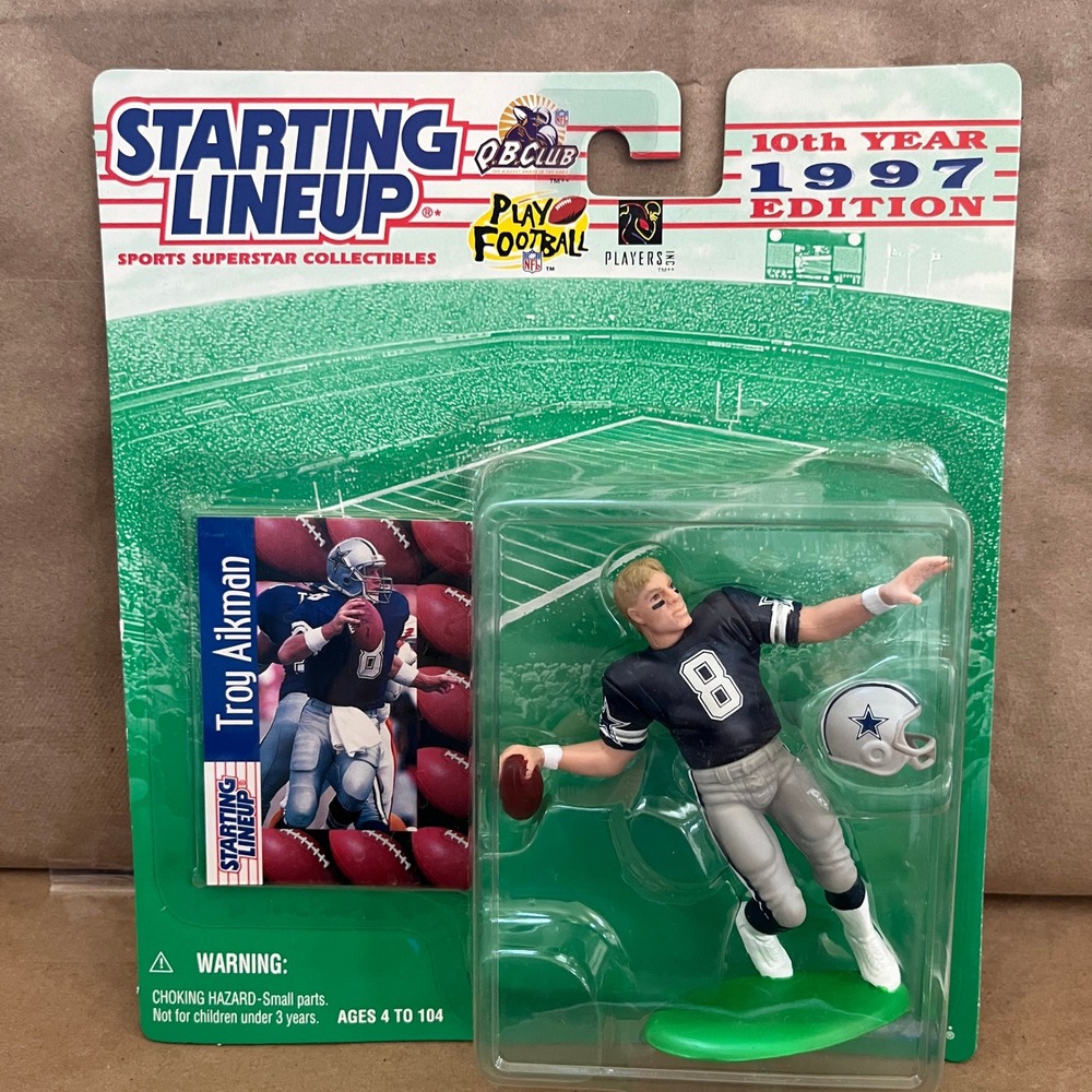 1997 Starting Lineup Troy Aikman Dallas Cowboys Figure 10th Year Edition NFL